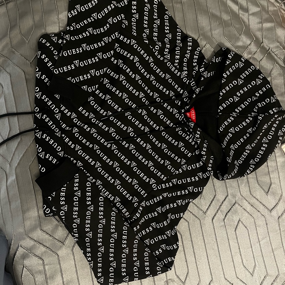 GUESS Monochrome Logo Print Hoodie
